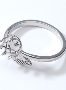 雅缤女黄铜简约空托戒指