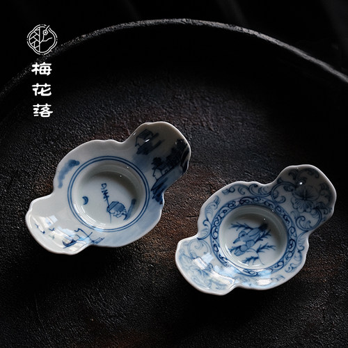 清物堂茶托杯托杯碟青花手绘