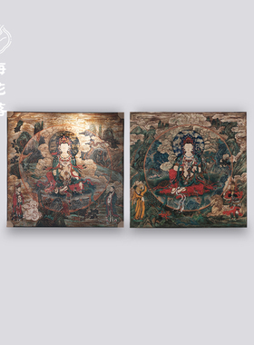 梅花落普贤文殊漆画法海寺壁画