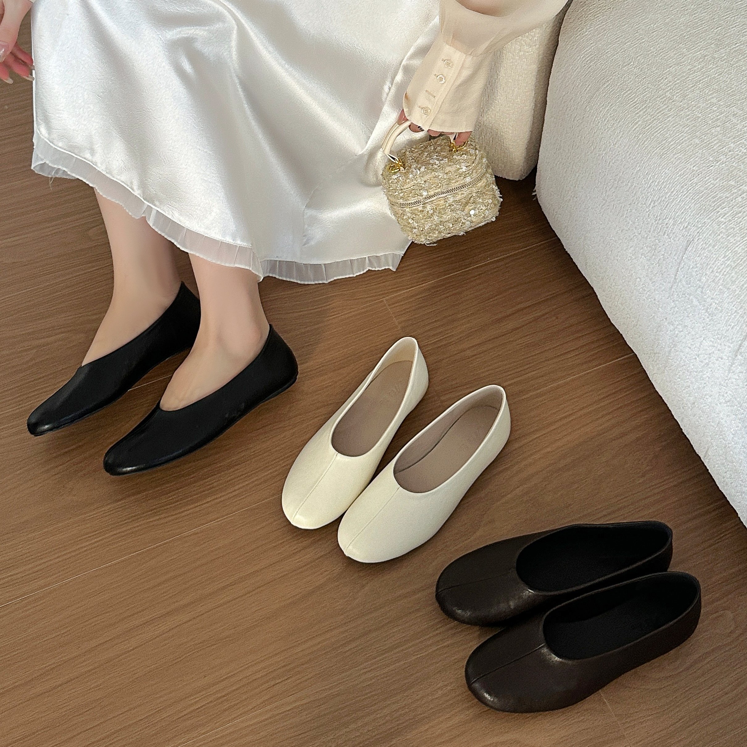 复古风浅口豆豆鞋女平底圆头日常一脚蹬通勤百搭舒适软底孕妇单鞋,女鞋,乐福鞋（豆豆鞋）,淘宝优惠券,粉丝福利购,淘宝优惠卷