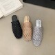 凉拖鞋 法式 子 网鞋 个性 编织镂空包头拖女平底穆勒鞋 外穿百搭半拖鞋