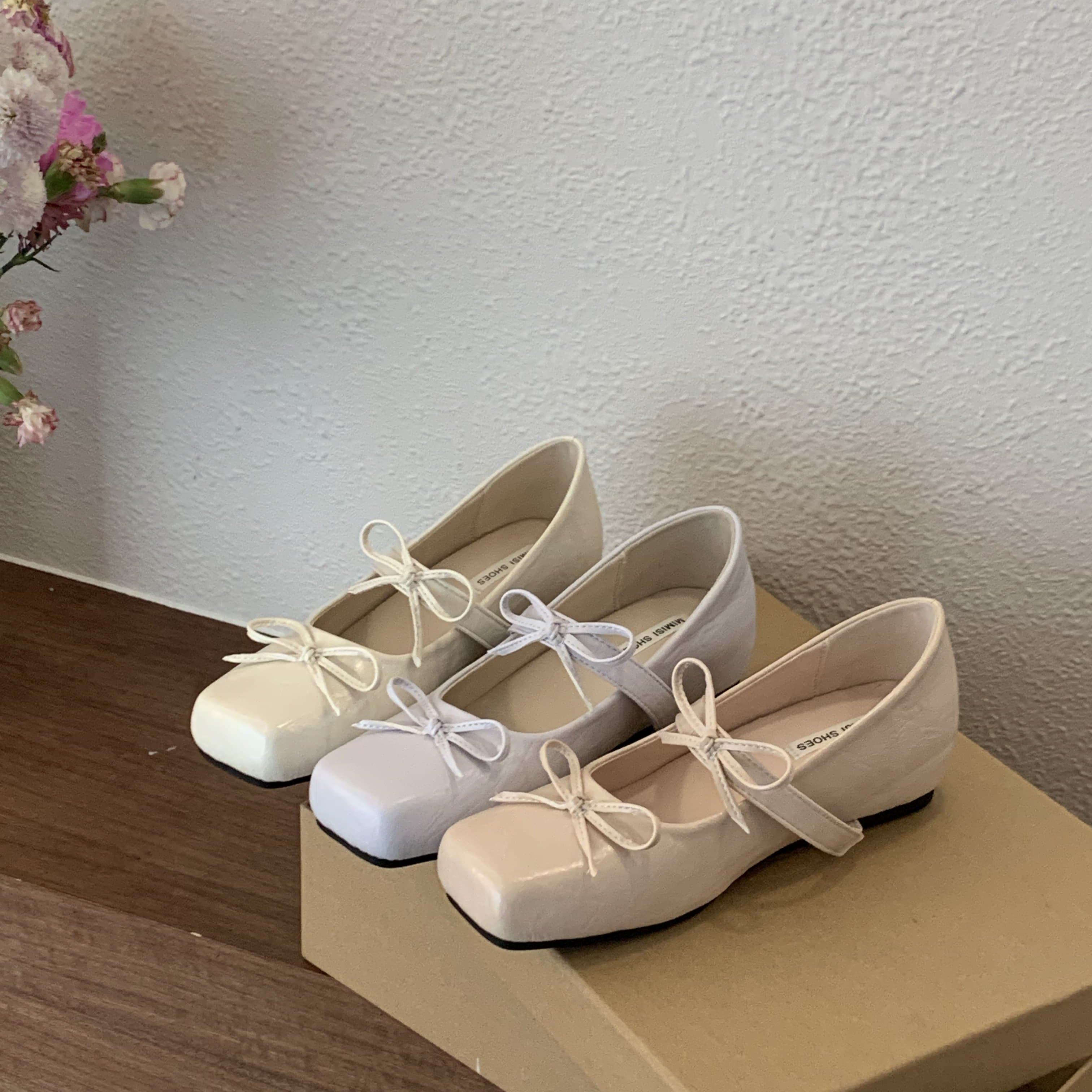 法式温柔风方头玛丽珍鞋女蝴蝶结芭蕾舞鞋内增高平底浅口单鞋春新,女鞋,浅口单鞋,淘宝优惠券,粉丝福利购,淘宝优惠卷