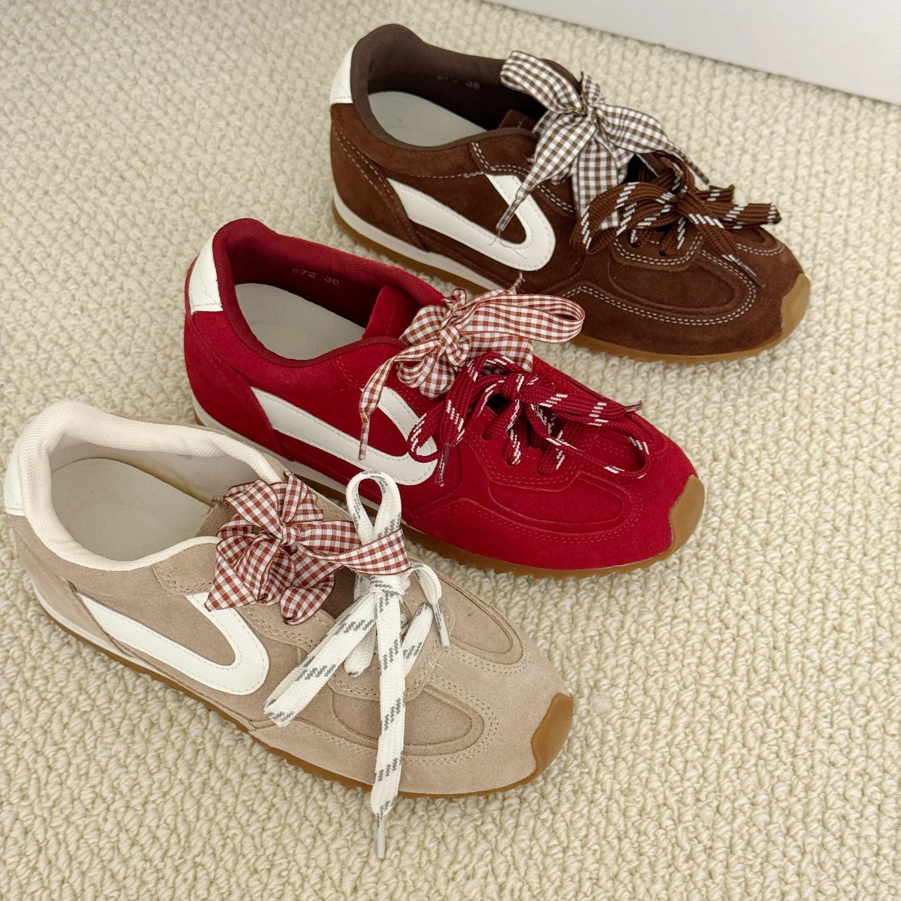 牛反绒德训鞋女2025新款内增高交叉绑带真皮休闲运动鞋港风阿甘鞋,女鞋,德训鞋,淘宝优惠券,粉丝福利购,淘宝优惠卷