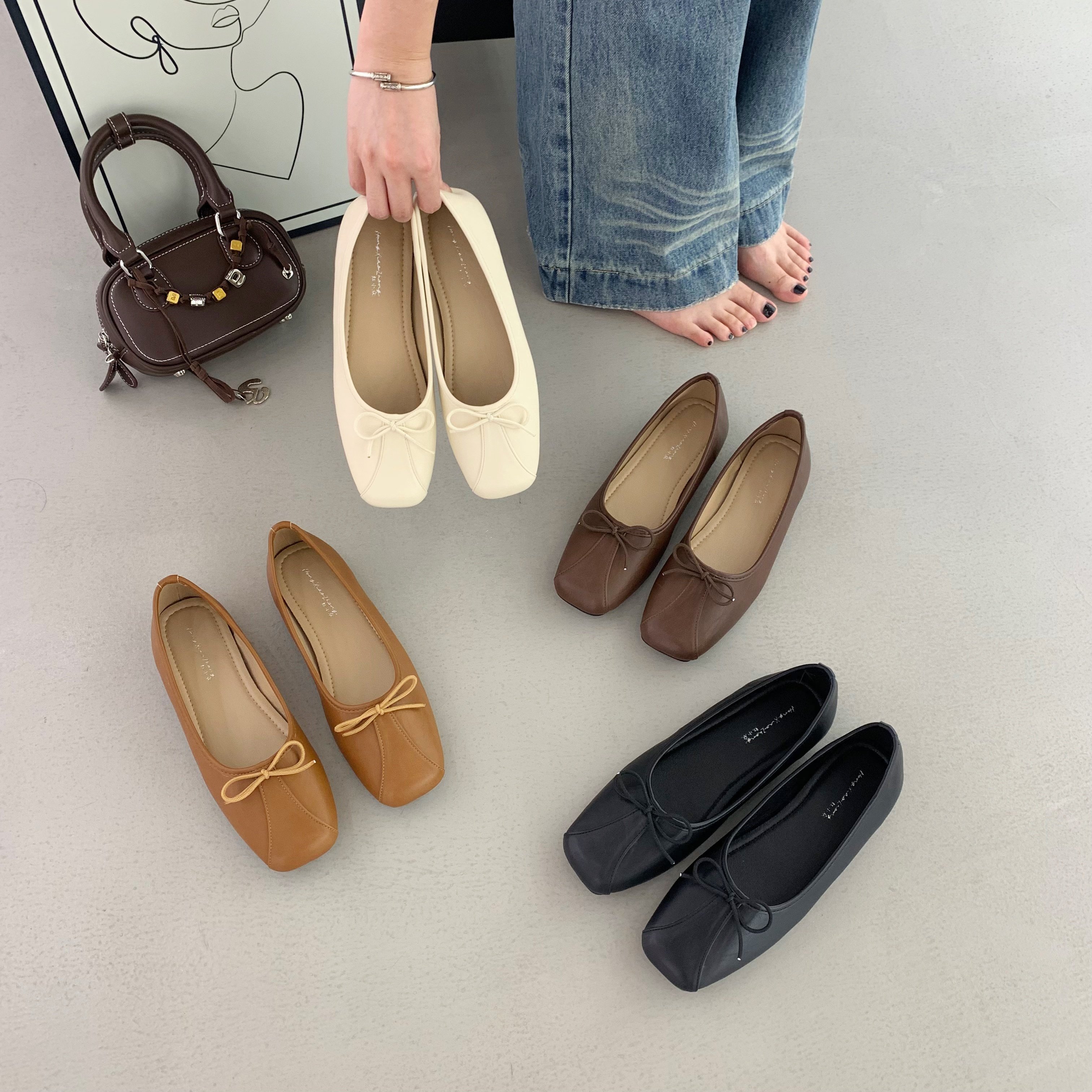 法式蝴蝶结芭蕾舞鞋女平底浅口单鞋软底一脚蹬温柔配裙子晚晚瓢鞋,女鞋,时尚芭蕾鞋,淘宝优惠券,粉丝福利购,淘宝优惠卷