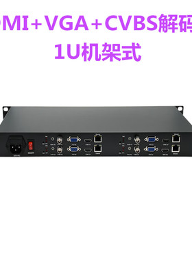 HDMI+VGA+CVBS解码器 1U机架式 4K 视频会议直播推流设备 H.265