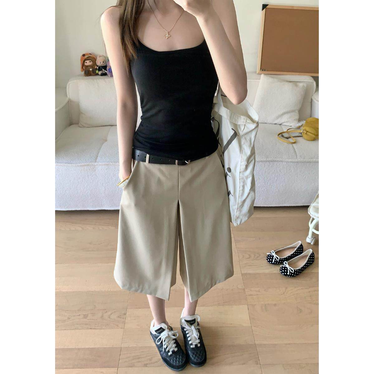 Bonheur韩系纯色七分裤女