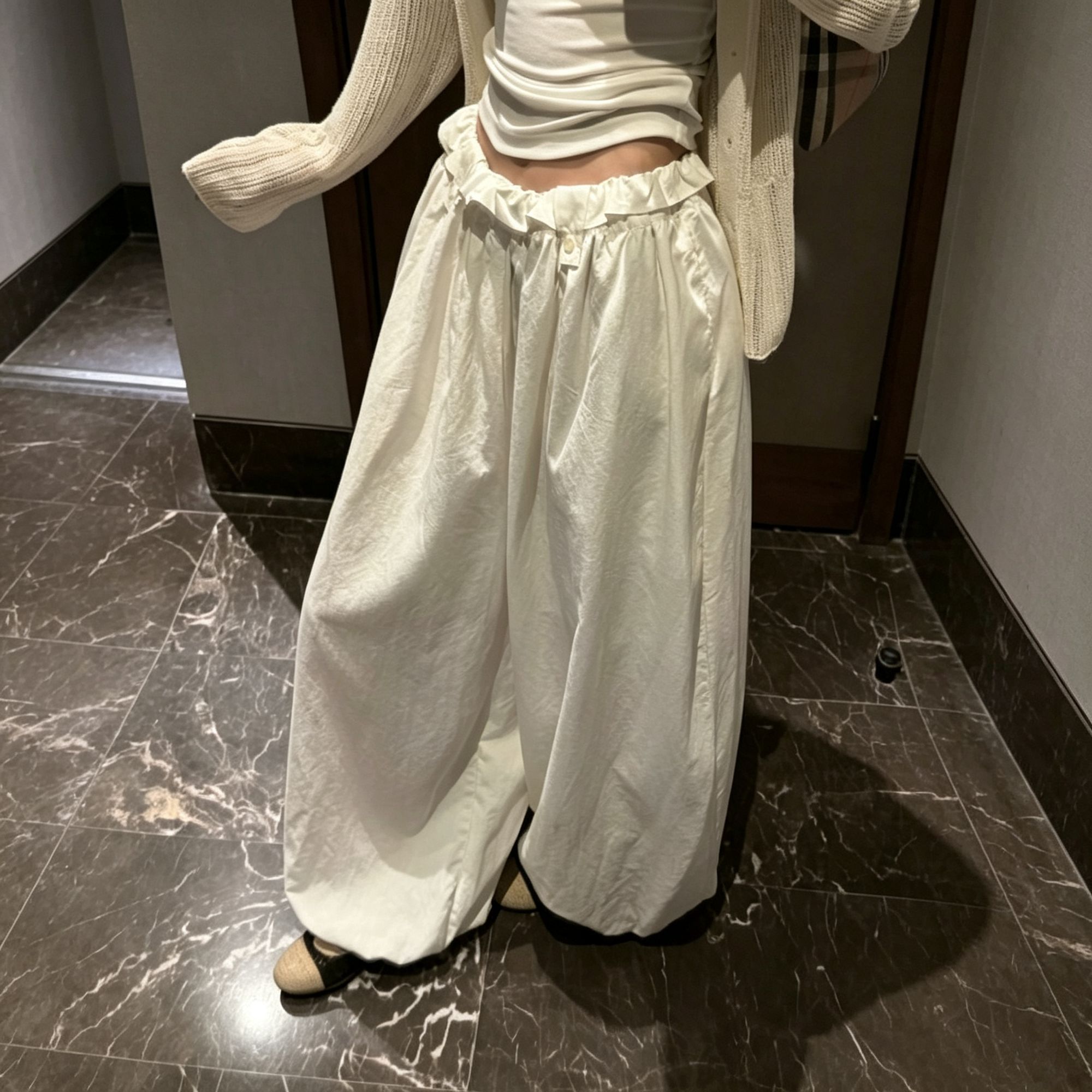 Bonheur韩系复古花苞休闲休闲裤