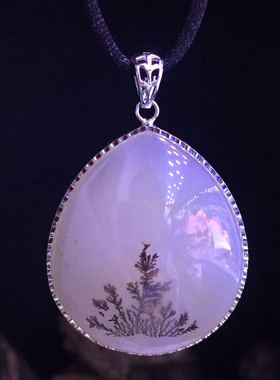 水草玛瑙毛衣链象形奇石原矿吊坠