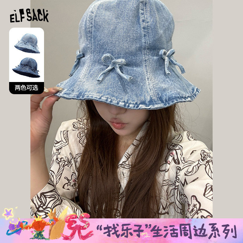 妖精的口袋蝴蝶结牛仔渔夫帽女2026新款设计感休闲百搭显脸小帽子