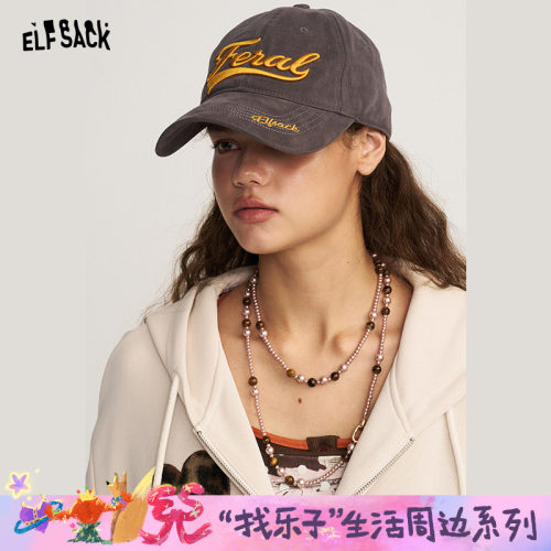 妖精的口袋字母刺绣复古棒球帽子