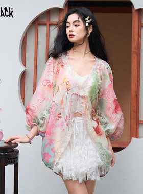 妖精的口袋蕾丝拼接新中式外套