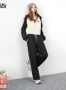 妖精的口袋撞色连帽卫衣套装女2026年早春新款高级感休闲显瘦运动
