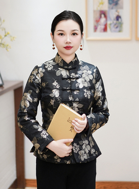 筠雅冬季新款加厚保暖唐装上衣旗袍减龄棉衣棉服新中式女装24J463