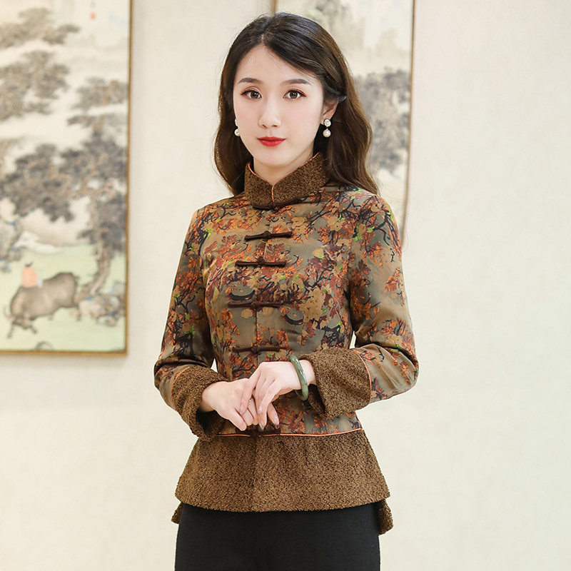 唐装女中国风改良加厚棉服上衣