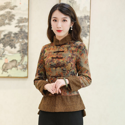 唐装女中国风改良加厚棉服上衣