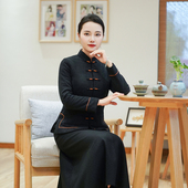 女中国风旗袍小袄夹棉加厚保暖新中式 唐装 棉衣24J439 新款 筠雅冬季