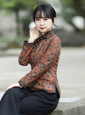 筠雅唐装上衣女国风改良加厚保暖旗袍棉袄冬季新款中式女装23J697