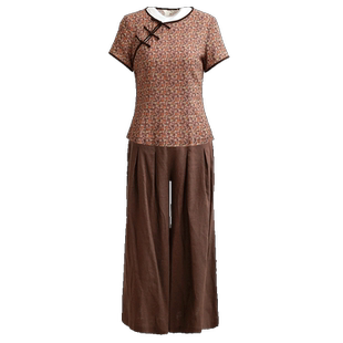 筠雅休闲套装女夏款2026年成套搭配女装复古轻熟风高级感两件套