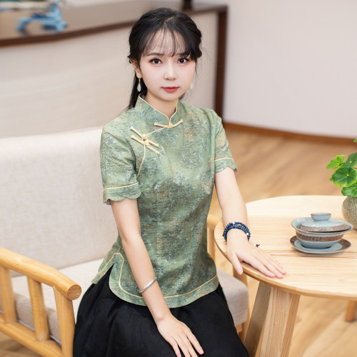 中国风唐装筠雅改良旗袍上衣