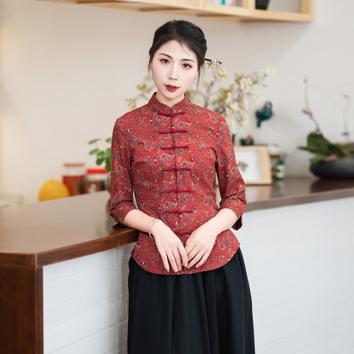 筠雅唐装女装中国风2026新款春装旗袍御姐上衣古茶服新禅服24J070