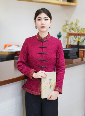 筠雅冬季新款加厚保暖唐装上衣旗袍棉衣棉服年轻款中式女装24J392