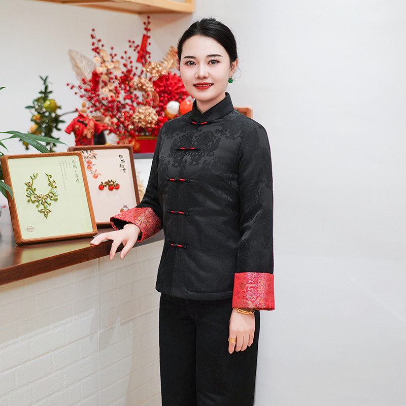 筠雅冬季新款唐装女中国风小袄夹棉加厚保暖新中式盘扣棉衣26J017