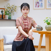 女装 筠雅夏季 女中国风改良旗袍上衣收腰显瘦新中式 唐装 24J171 新款