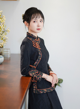 筠雅春季新款中国国风上衣复古显瘦上衣时尚气质唐装上衣女24J165