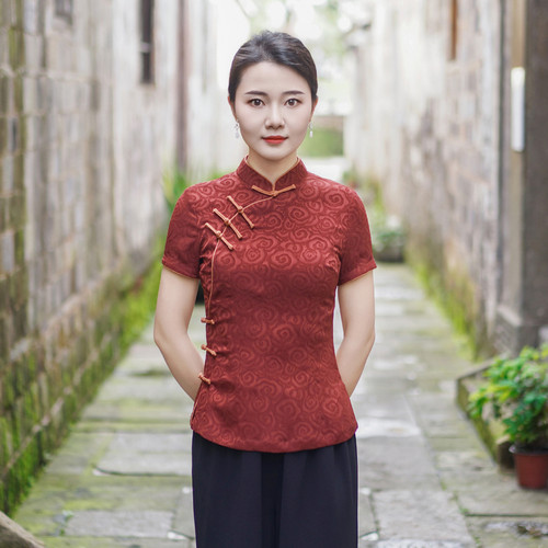 夏季新款中国风古典唐装上衣
