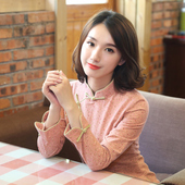 禅意女装 筠雅春季 女中国风旗袍上衣年轻盘扣素衣茶服中式 唐装 新款