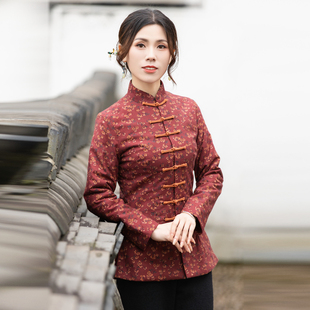 筠雅冬季新款日常旗袍式唐装上衣中国风复古时尚显瘦女装 23J629