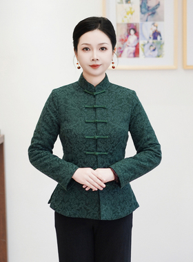 筠雅冬季新款加厚保暖唐装上衣旗袍年轻款棉衣棉服中式女装24J456