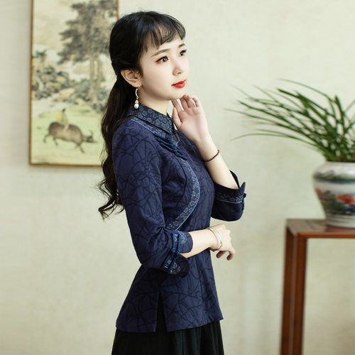 唐装女中国风棉麻旗袍上衣