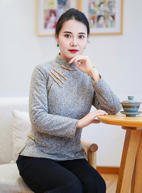 筠雅冬季新款加厚保暖新中式国风唐装上衣旗袍棉衣棉服女装26J004