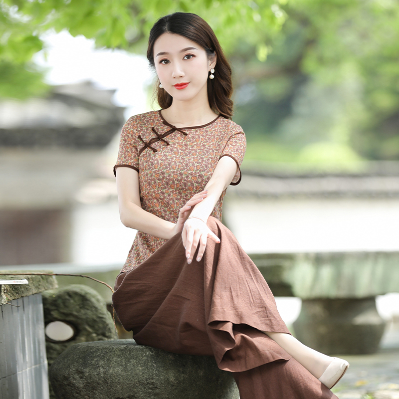 筠雅休闲套装女夏款2025年成套搭配女装复古轻熟风高级感两件套