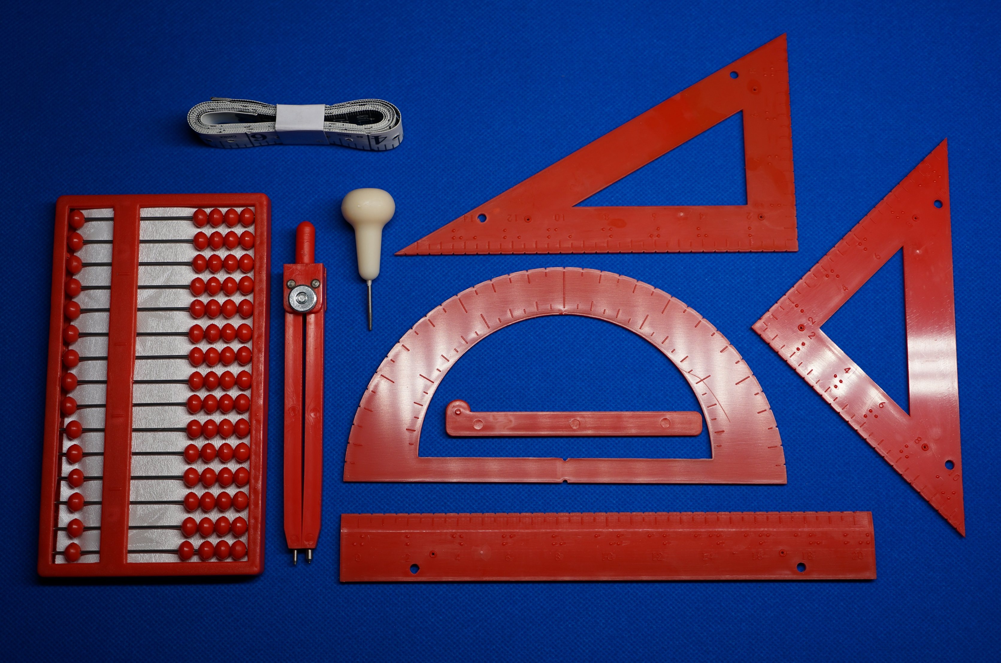 低视力弱视盲人盲点学习文具学习套装辅具盲用算盘写字板圆规直尺