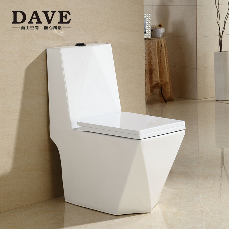 DAVE卫浴菱钻马桶 省水家用普通坐便器 卫生间喷射虹吸式坐便器