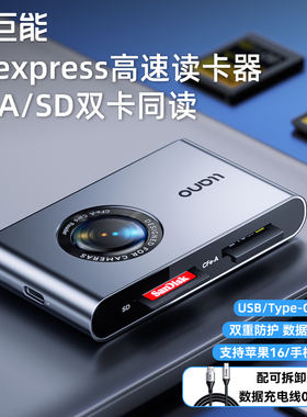 绿巨能cfa读卡器CF/SD卡双卡同读CFexpress索尼相机内存卡USB3.2高速连接Typec手机适用苹果iphone16电脑平板