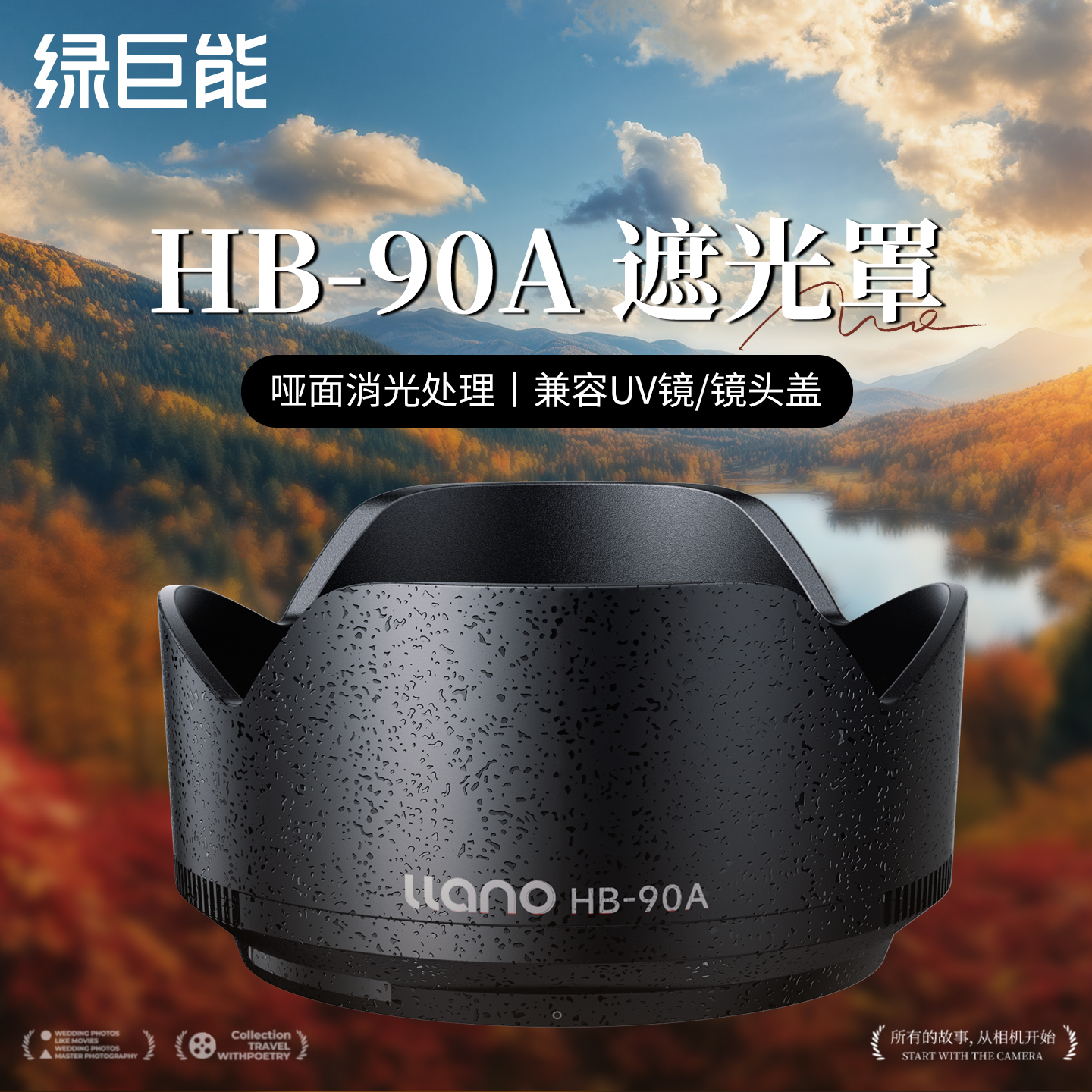 HB-90A专业镜头遮光罩（可反扣）