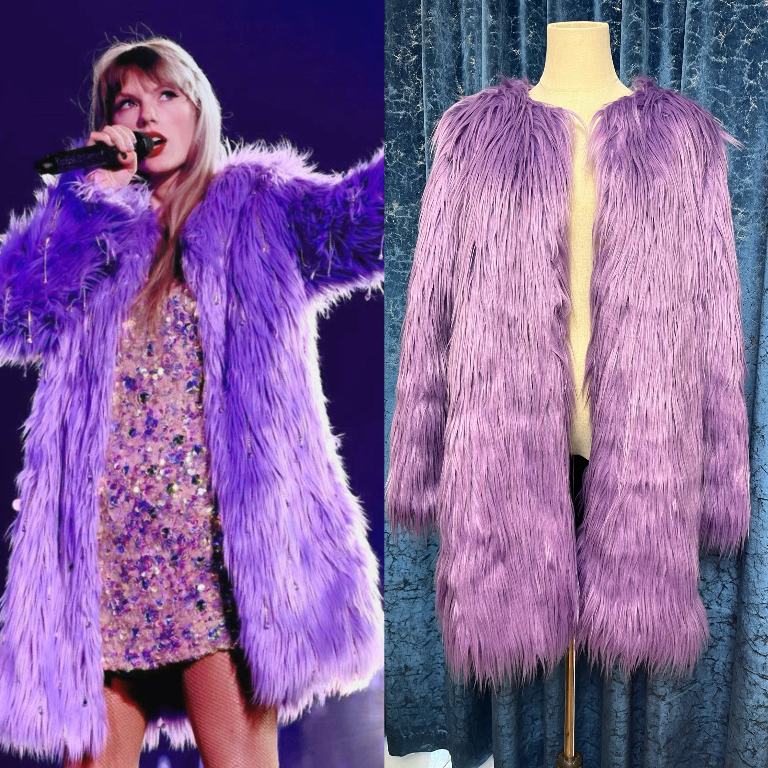 Taylor Swift同款演唱会仿皮草大衣 泰勒斯威夫特周边服装 霉霉