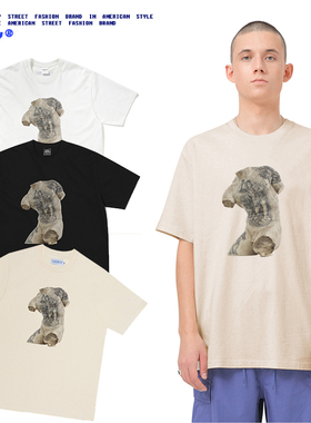 SadBoy2020秋季新款雕塑印花 个性休闲潮外贸出口纯棉短袖男女T恤
