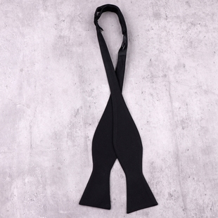 黑色暗纹 婚礼晚宴主持结婚商务正装 bow tie真丝手打葫芦领结男士