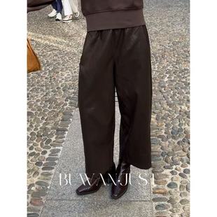B2199 PU蛋白皮舒适亲肤橡筋腰头百搭皮裤 BUWANJUST 气质入骨