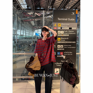 T恤B2709 高定宽松大廓形条纹休闲感短袖 BUWANJUST 随心所欲