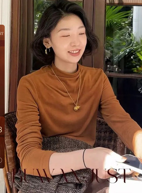 BUWANJUST【云朵吐司】高定加厚双面绒保暖亲肤高弹打底衫B2309
