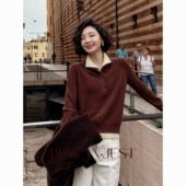 不晚BUWANJUST 来日方长 高品假两件设计感满分绵羊毛毛衣B128