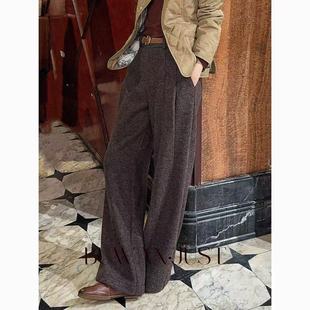 B1061 腰头保暖羊毛裤 不晚BUWANJUST 加厚加绒立体显瘦剪裁西装