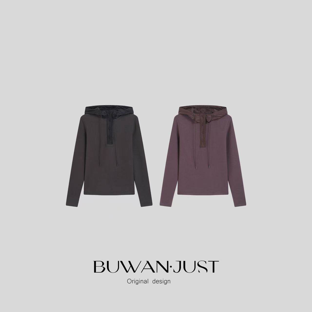 BUWANJUST高品定制加厚420g双面绒感连帽舒适卫衣B2385