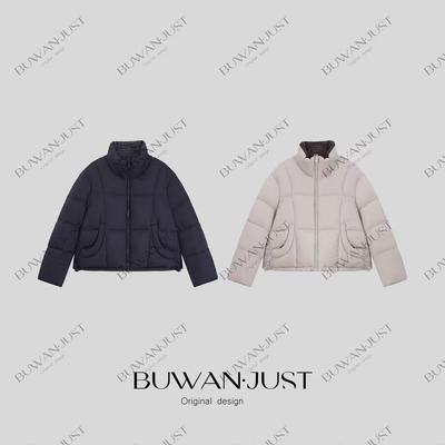BUWANJUST高定95鸭绒保暖拼接格子舒适百搭短款羽绒服DY610