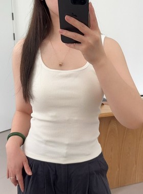 森色系55576百搭纯色打底保暖背心蕾丝深V蝴蝶结固定杯可外穿